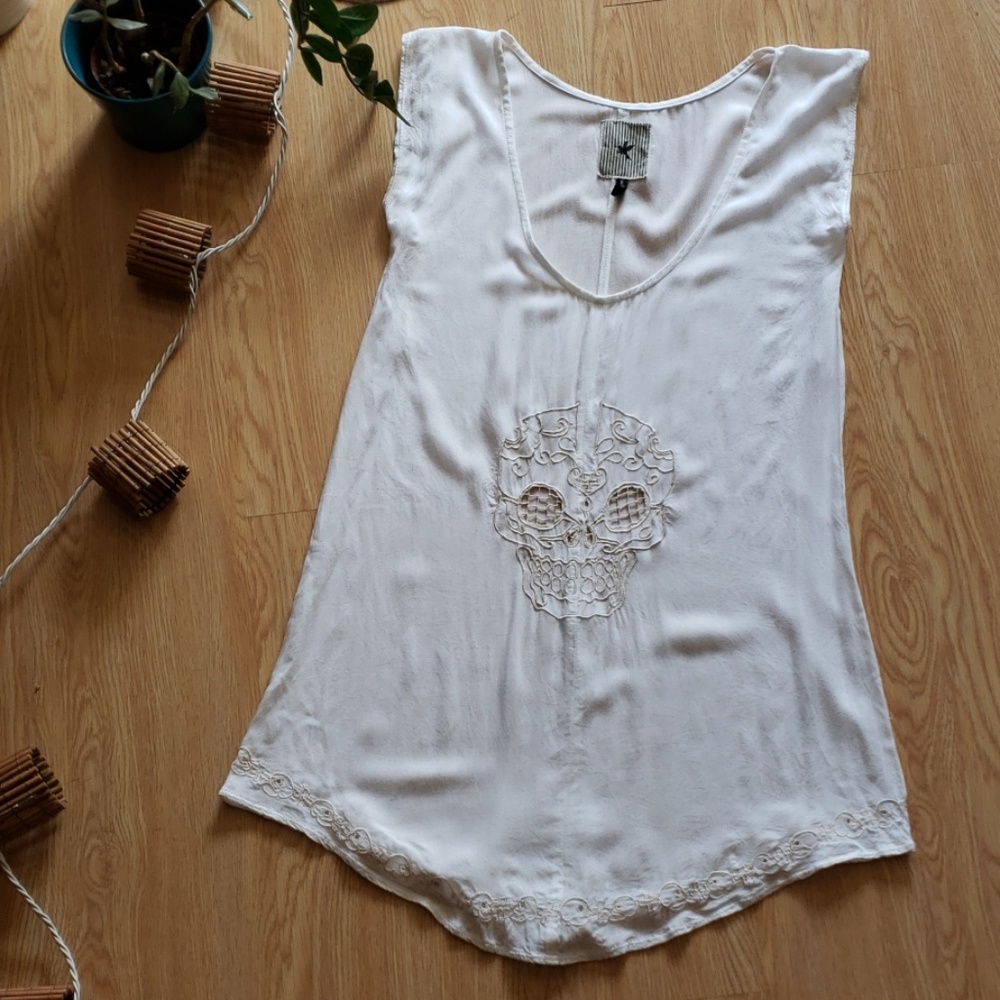 One Teaspoon embroidered skull tunic